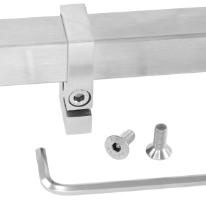 Klemmhalter für Edelstahl Vierkantrohre mit 40 x 40 mm