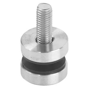 V2A Plattenhalter gerade mit 30 mm Durchmesser und 2 Silikon Unterlegscheiben