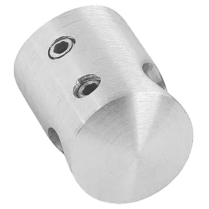 Edelstahl Querstabhalter mit 12 mm DG Bohrung und Aufsatz für 42,4 mm Rohre