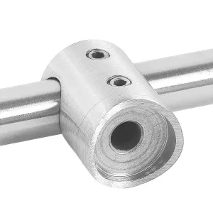 Querstabhalter Edelstahl mit Ansatz für 42,4 mm Rohre und 12 mm Durchgangsbohrung