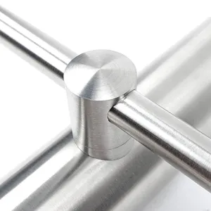 Querstabhalter Edelstahl 12 mm mit Füllstab am Rohr montiert