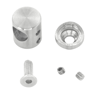 Edelstahl Querstabhalter für 42,4 mm Rohr, 10 mm Bohrung und 20 mm Durchmesser