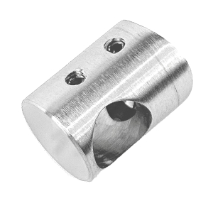 Querstabhalter Edelstahl mit 22 mm Durchmesser und DG Bohrung 12,2 mm