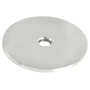 Unterseite der 60 x 5 mm Edelstahl Ronde mit Bohrung 8,5 und Flachsenkung