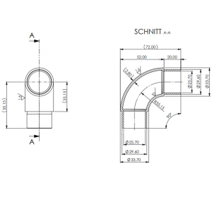 Datenblatt Steckfitting Rundbogen Edelstahl 90 Grad - 33,7 x 2,0 mm