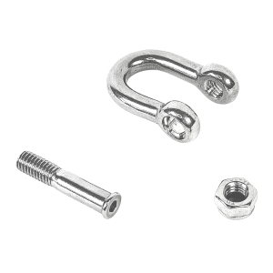 Edelstahl Schäkel mit Innensechskant und Sicherungsmutter-6mm-A4-auseinander-gebaut