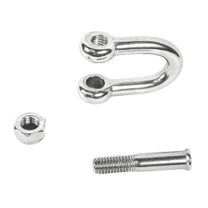 Schäkel 8mm inklusive Innensechskant und Sicherungsmutter auseinander gebaut