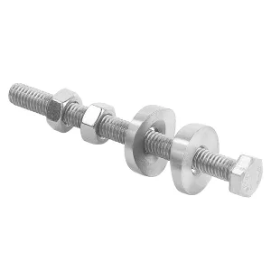 Edelstahl Spannschraube M6x60 mm mit Anpass Scheiben für Rohr 33,7 mm