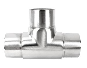 Edelstahl T-Stück für 33,7 x 2,0 mm Edelstahlrohr