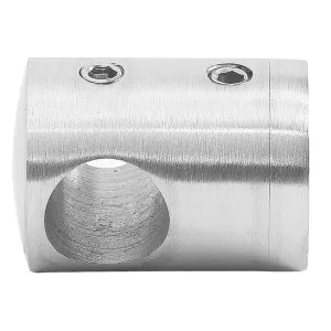 Edelstahl Querstabhalter mit 12 mm Durchgangsbohrung und flach