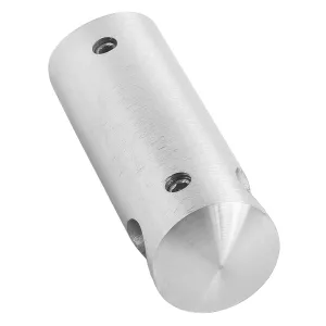 Langer Edelstahl Traversenhalter mit 12 mm Durchgangsbohrung und Ansatz für 42,4 mm Rohre