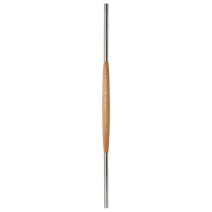Treppensprosse mit Eichenholz und Edelstahl - bauchige Form und mit 90 mm Länge