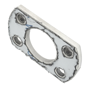 Edelstahl Anschraubplatte für Rohr 42,4 mm - einseitig geschliffen