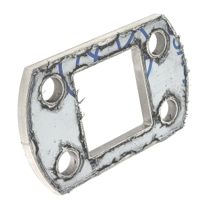 Edelstahl Anschraubplatte geschliffen und eckig für Rohr 40x40 mm