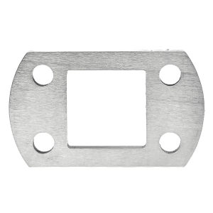 Anschraubplatte Vierkantrohr 40 x 40mm einseitig geschliffen und mit vier Lochbefestigungen