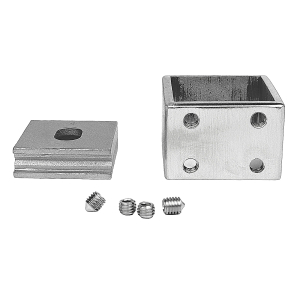 Einzelteile Befestigung Vierkantstange an der Wand