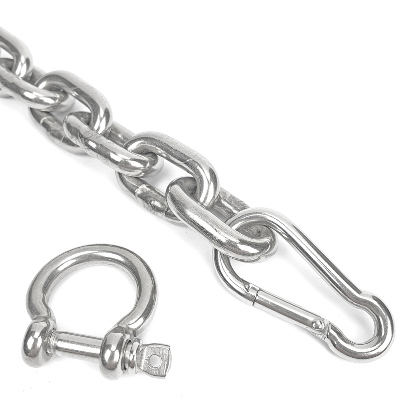 Edelstahlkette 60 Cm Mit 2 Karabinern – 2 Mm Stark, Max. 40 Kg Belastung, Für Tore, Käfige & Garten