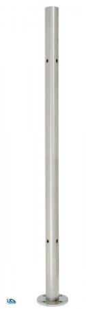 V2A Edelstahl Eckpfosten für Treppenstufenmontage Ø42,4x2mm mit Glasklemmen 