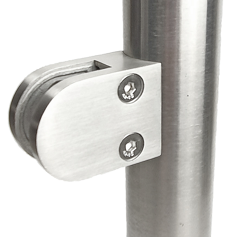 Edelstahl Geländer Sellon24 - Geländerbauteile - Edelstahl Boden Klemme Spigot Befestigung für Glas Glasgeländer 12-17,52mm