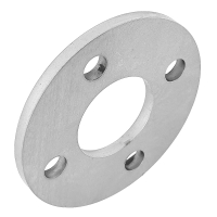 Anschraubplatte - Anschweißplatte Edelstahl mit 4 Loch Befestigung - 100x6 mm für Pfosten 42,4 mm