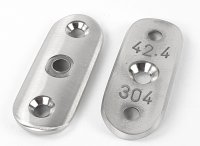 Edelstahl Anschraubplatte für Rohr 42 mm