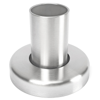 Edelstahl Bodenanker mit Rosette für Pfostenrohr 42,4 x 2,0 mm