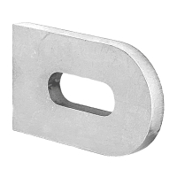 Edelstahl Anschweißlasche 50x30x5 mm mit Langloch 25 x 9 mm - roh