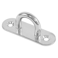 Edelstahl Mastplatte 80 x 25 mm mit 8 x 19 mm Bügel
