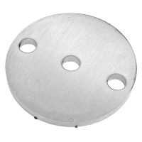 Edelstahlronde 3 Loch geschliffen 80 x 6 mm V2A