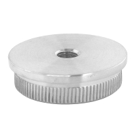 gedrehte massive Endkappe flach mit M8 Gewinde für 42,4 x 2,0 mm Rohr