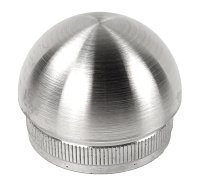 Edelstahl Endkappe halbrund hohl für Rohr 42,4 mm