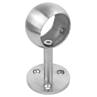 Edelstahl Handlauf Stütze mit Ring 33,7 mm