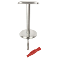 Brüstungs Handlaufstütze für Edelstahlrohr 33,7 mm mit Stockschraube und Dübel