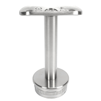Handlaufstütze starr 42,4 x 2,0 mm mit Anschraubplatte 33,7 mm - 42,4 mm - 48,3 mm - flach
