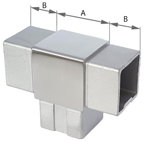 T-Verbinder mit Bemaßung