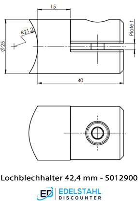 Datenblatt Lochblechhalter / Plattenhalter 42,4 mm