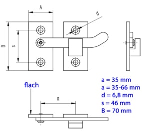 Bemassung flacher Torriegel